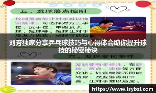 刘芳独家分享乒乓球技巧与心得体会助你提升球技的秘密秘诀
